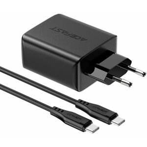 Töltő adapter ACEFAST GaN Charger 65W (2x USB-C + USB-A) + USB-C Cable Black