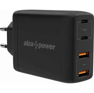 Töltő adapter AlzaPower G300 GaN Fast Charge 100W fekete