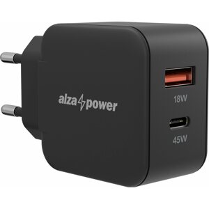 Töltő adapter AlzaPower A145 Fast Charge - 45W, fekete