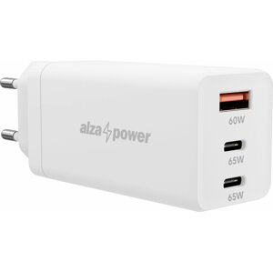 Töltő adapter AlzaPower G165 GaN Fast Charge - 65W, fehér