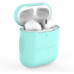 Fülhallgató tok AlzaGuard Skinny Silicone Case az Airpods 1. és 2. generációjához, zöld