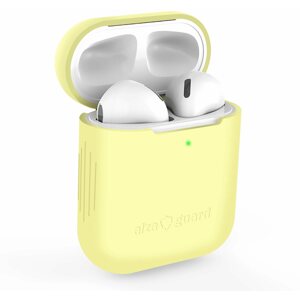 Fülhallgató tok AlzaGuard Skinny Silicone Case az Airpods 1. és 2. generációjához, sárga