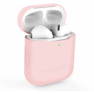 Fülhallgató tok AlzaGuard Skinny Silicone Case az Airpods 1. és 2. generációjához, rózsaszín
