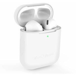 Fülhallgató tok AlzaGuard Skinny Silicone Case az Airpods 1. és 2. generációjához, fehér