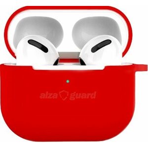 Fülhallgató tok AlzaGuard Skinny Silicone Case az Airpods 2021 számára, piros