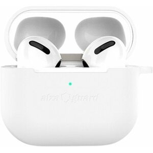 Fülhallgató tok AlzaGuard Skinny Silicone Case Airpods 2021-hez, fehér