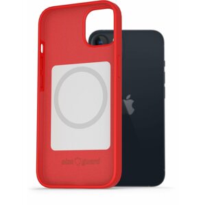 Telefon tok AlzaGuard iPhone 13 Magsafe piros szilikon tok