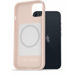 Telefon tok AlzaGuard Magsafe Silicone Case iPhone 13 készülékhez, rózsaszín