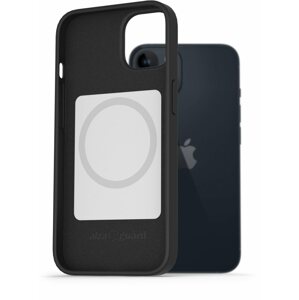 Telefon tok AlzaGuard Magsafe Silicone Case iPhone 14 készülékhez, fekete