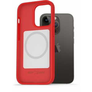 Telefon tok AlzaGuard Magsafe Silicone Case iPhone 14 Pro készülékhez, piros