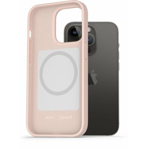 Telefon tok AlzaGuard iPhone 14 Pro Magsafe rózsaszín szilikon tok