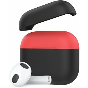 Fülhallgató tok Ahastyle szilikon tok AirPods 3 készülékhez, Black & Red