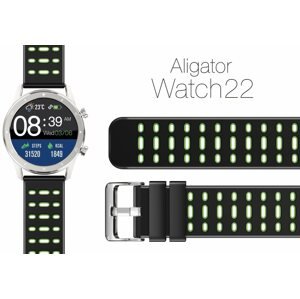 Szíj Aligator Watch 22 mm szilikon - dupla zöld