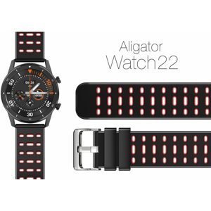 Szíj Aligator Watch 22 mm szilikon - dual piros