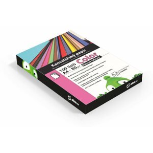 Irodai papír Alza Color A4 rózsaszín fényvisszaverő 80g 100 lap