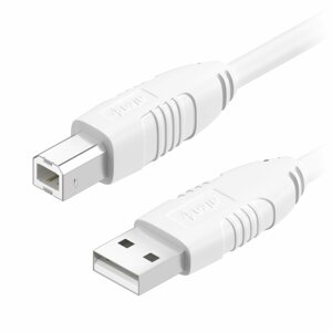 Adatkábel AlzaPower LinkCore USB-A to USB-B - 2m, fehér