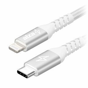 Adatkábel AlzaPower AluCore USB-C to Lightning MFi 1m, ezüst