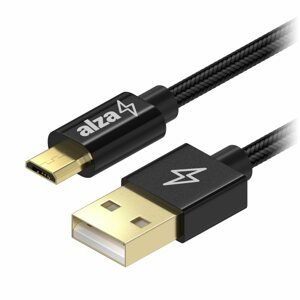 Adatkábel AlzaPower AluCore Micro USB 0,5m, fekete
