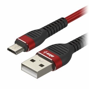 Adatkábel AlzaPower CompactCore Micro USB 1m, piros