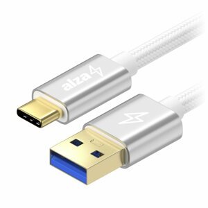Adatkábel AlzaPower AluCore USB-C 3.2 Gen 1, 0,5m, ezüst