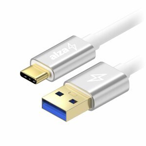 Adatkábel AlzaPower AluCore USB-C 3.2 Gen 1, 2m, ezüst