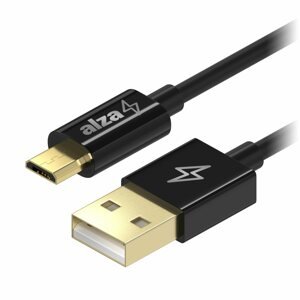 Adatkábel AlzaPower Core Micro USB 1m, fekete