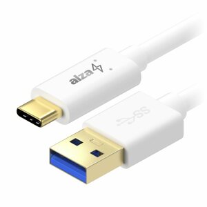 Adatkábel AlzaPower Core USB-C 3.2 Gen 1, 0,5m, fehér