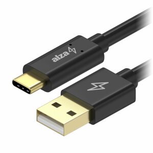 Adatkábel AlzaPower Core Charge 2.0 USB-C 0,1m, fekete