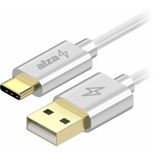 Adatkábel AlzaPower AluCore Charge 2.0 USB-C 0,5m, fehér