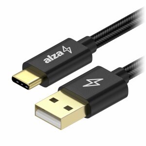Adatkábel AlzaPower AluCore Charge 2.0 USB-C - 3m, fekete