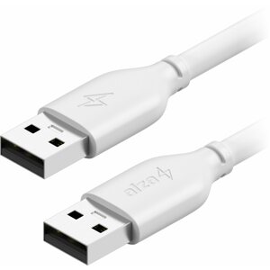 Adatkábel AlzaPower Core USB-A (M) to USB-A (M) 2.0, 0,5m, fehér