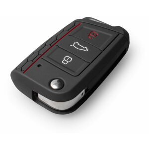 Autókulcs védőtok Védő szilikon kulcstartó tok VW/Seat/Skoda újabb generációhoz, kilökődő kulccsal, színes