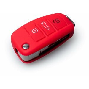 Autókulcs védőtok Szilikon kulcsvédő tok kiugrós Audi kulcsokhoz, piros