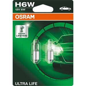 Autóizzó Osram Ultralife H6W, 12 V, 6 W, BAX9s, 2 db