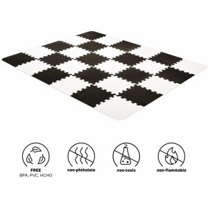 Habszivacs puzzle KINDERKRAFT hab puzzle betét Luno 30x30 cm fekete-fehér 30db