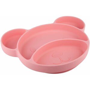Tányér Canpol Babies Osztott szilikon tányér tapadókoronggal - mackó, rózsaszín