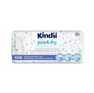 Popsitörlő KINDII Pure&Dry Száraz törlőkendő csecsemőknek és gyerekeknek 50 db