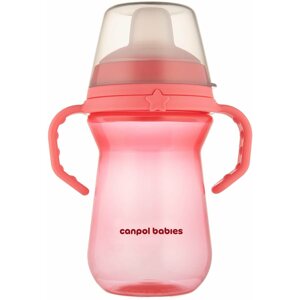 Tanulópohár Canpol babies FirstCup Pohár szilikon itatóval 250 ml, rózsaszín