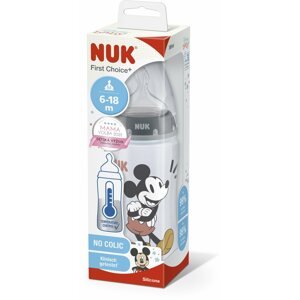 Cumisüveg NUK FC+ Mickey cumisüveg hőmérséklet-ellenőrzővel 300 ml, szürke