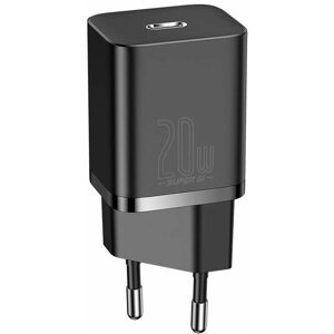 Töltő adapter Baseus Super SI USB-C 20W töltőfej + 1m USB-C to Lightning kábel - fekete