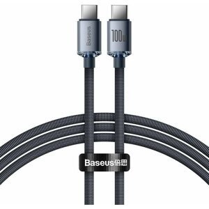 Adatkábel Baseus Crystal Shine Series USB-C to USB-C 100W, 2m, fekete