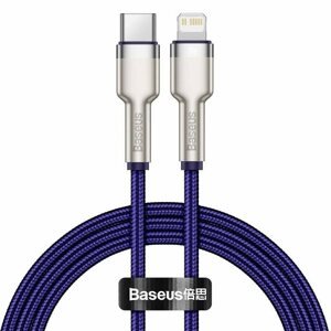 Adatkábel Baseus Cafule Series USB-C to Lightning PD 20W, 2m, lila