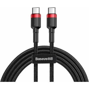 Adatkábel Baseus Cafule Series 2* USB-C PD2.0 60W, Flash, 2m, piros - fekete