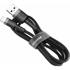Adatkábel Baseus Cafule USB to Lightning 2,4A, 0,5m, szürke - fekete