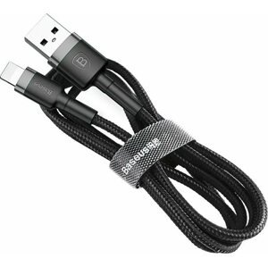Adatkábel Baseus Cafule USB to Lightning 2,4A, 1m, szürke - fekete