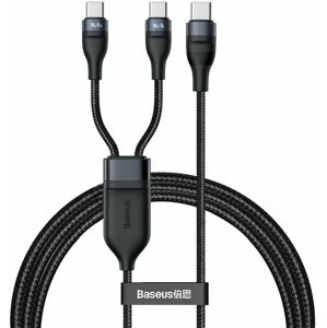 Adatkábel Baseus Flash Series Fast Charging Data Cable Type-C to Dual USB-C 100W 1.5m Black