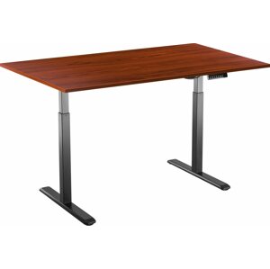 Állítható magasságú asztal AlzaErgo Table ET2 fekete + TTE-01 140x80cm asztallap barna furnérral