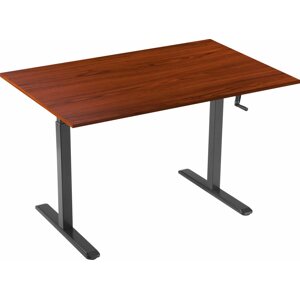 Állítható magasságú asztal AlzaErgo Table ET3 fekete + TTE-03 160x80 cm barna furnér asztallap