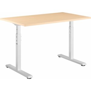 Íróasztal AlzaErgo Fixed Table FT1 fehér + TTE-12 120x80 cm íróasztal, laminált, nyír