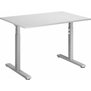 Íróasztal AlzaErgo Fixed Table FT1 szürke + TTE-12 120x80cm íróasztal, fehér laminált